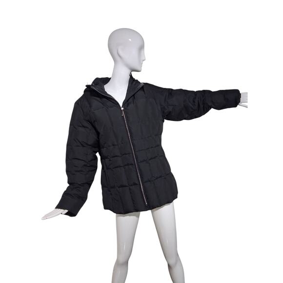 St. John's Bay Down Puffer Women's size Large Gorpcore Outwear Hooded jacket - Picture 9 of 9